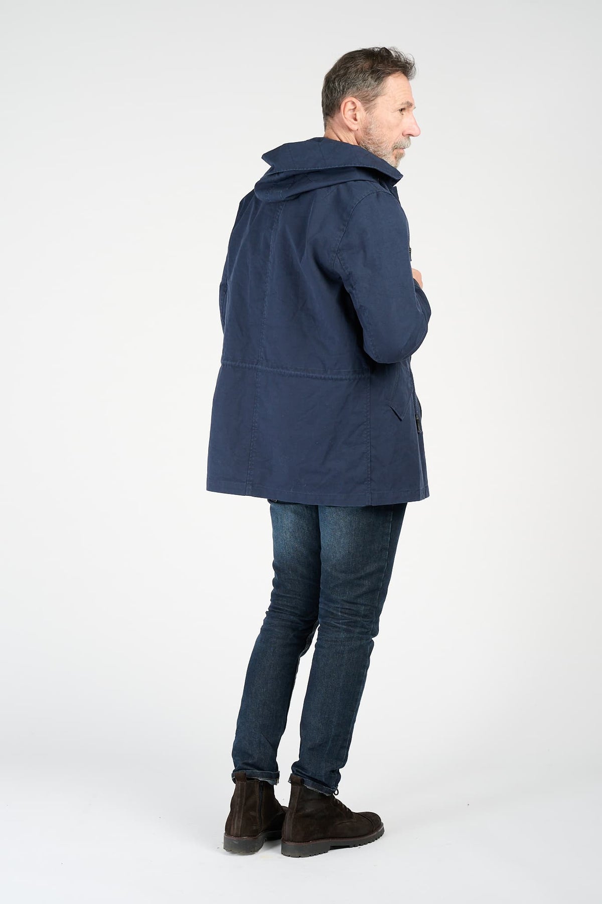 Men’s Long Blue Parka man Barone firenze - 9