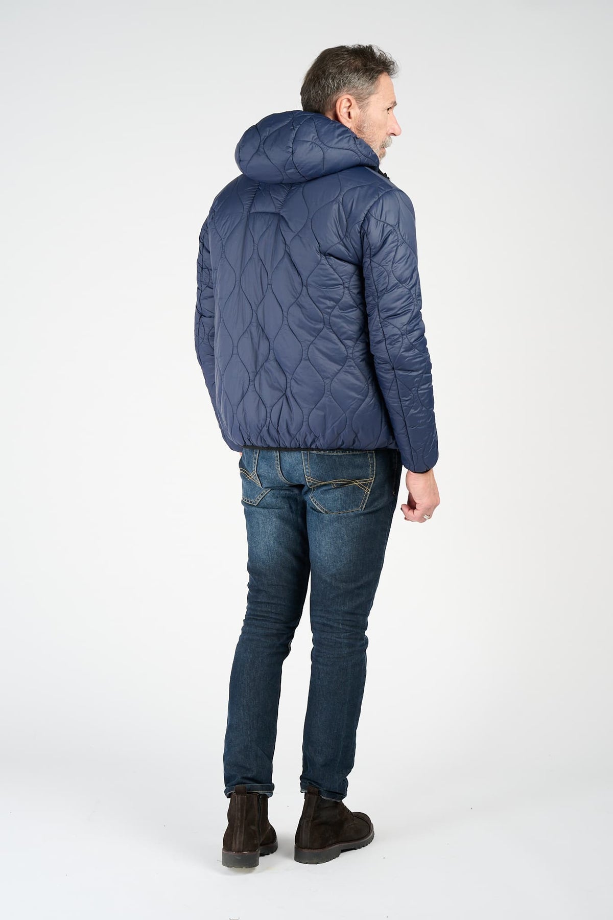 Men’s Long Blue Parka man Barone firenze - 13