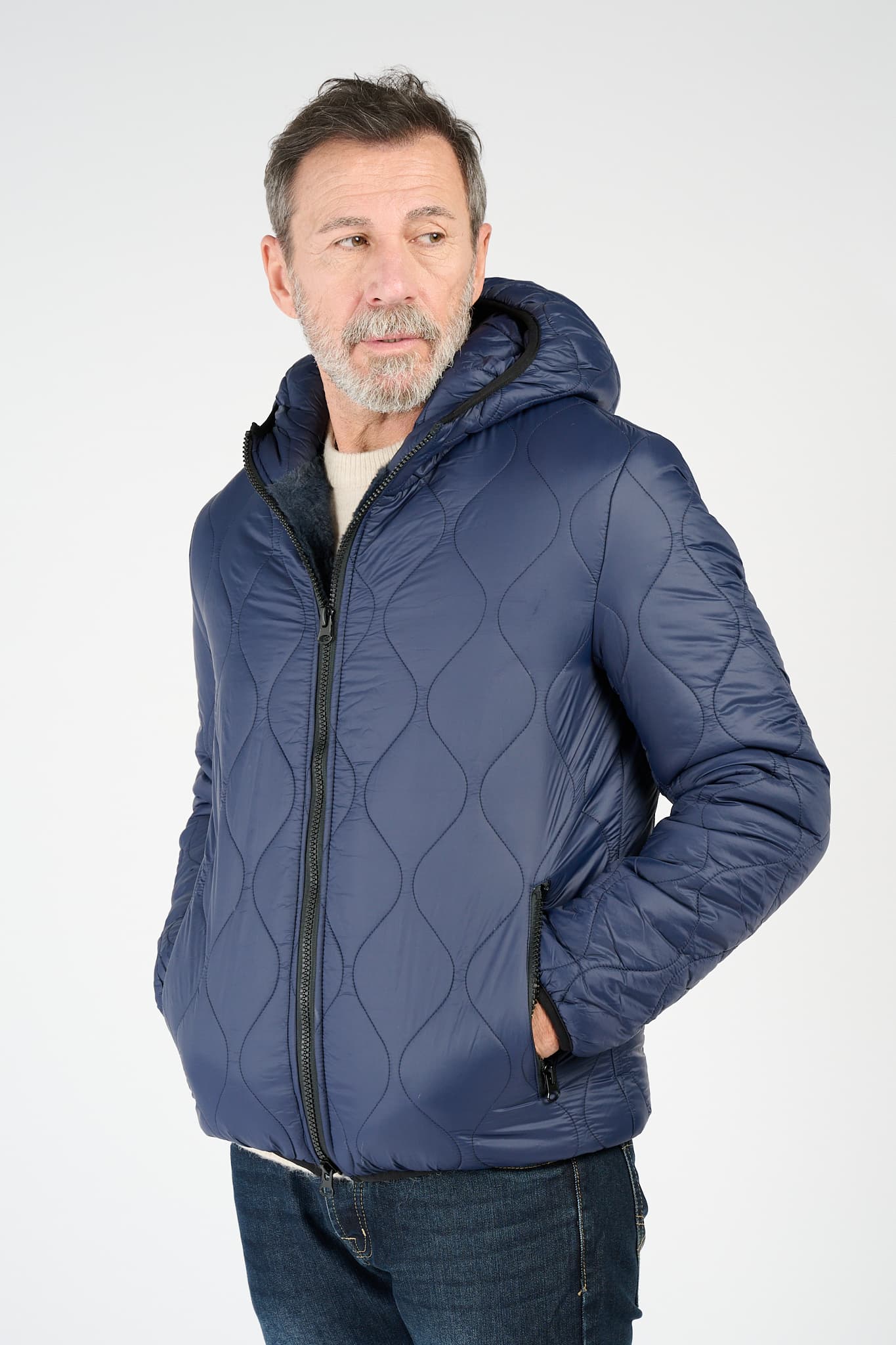 Men’s Long Blue Parka man Barone firenze - 10