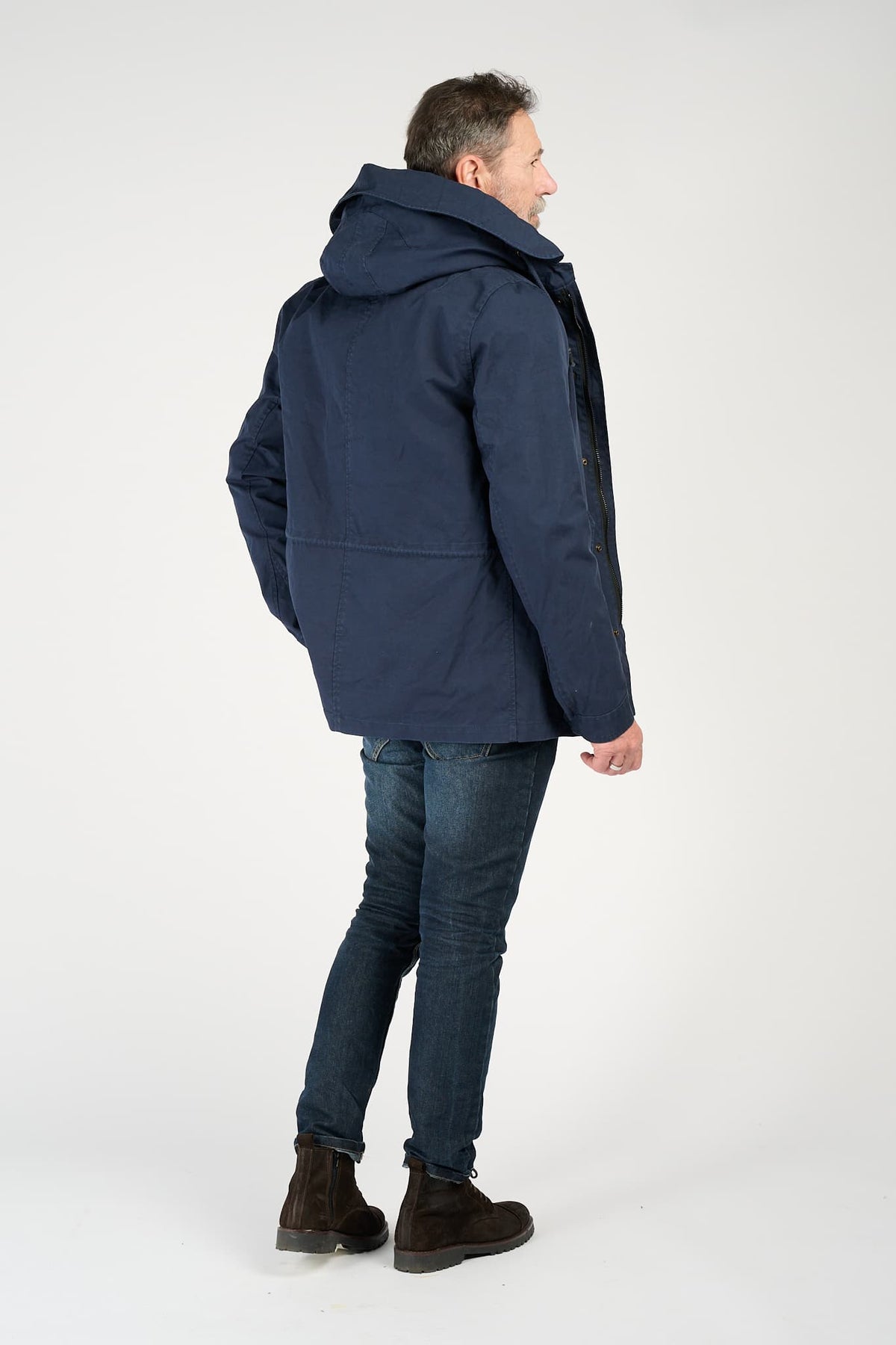 Men’s Long Blue Parka man Barone firenze - 5