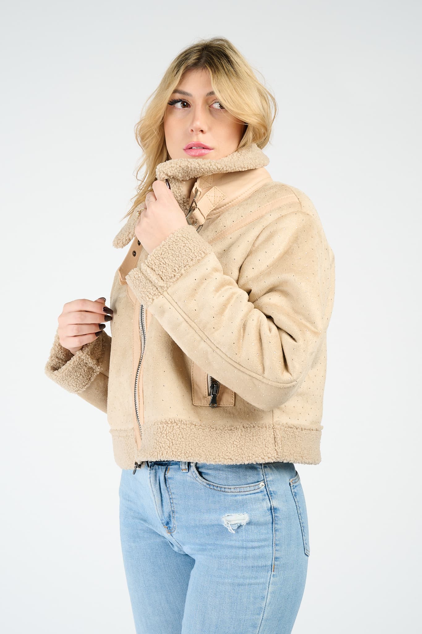 Ginevra Shearling Style Charm giacca donna Made in Italy - Barone Firenze
