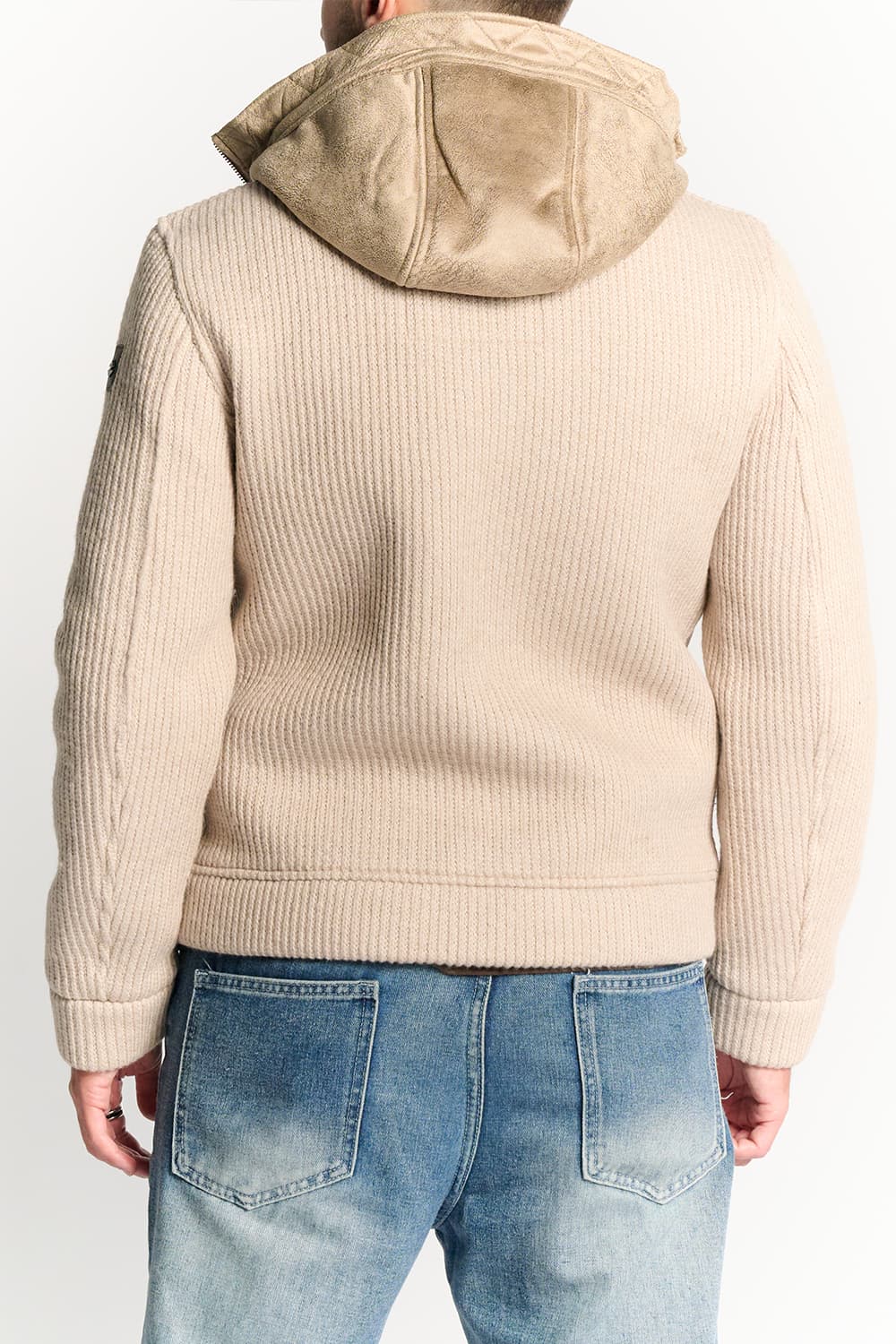 MEN'S DOUBLE-BREASTED CASHMERE MIXED COAT