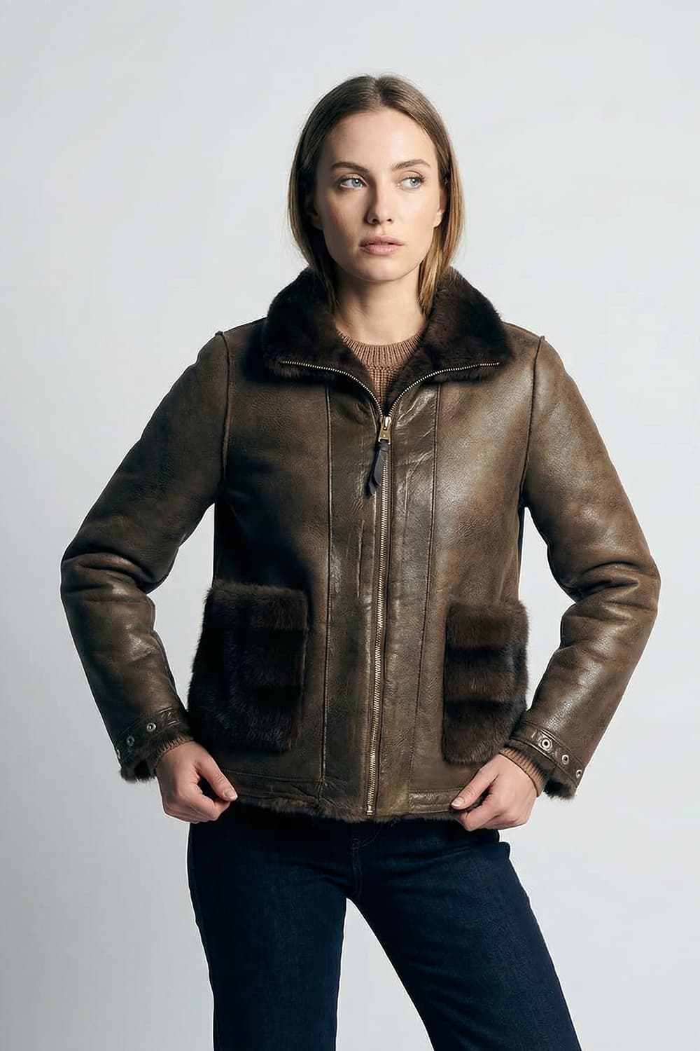 Anastasia pelliccia ecologica caramelo - Barone Firenze