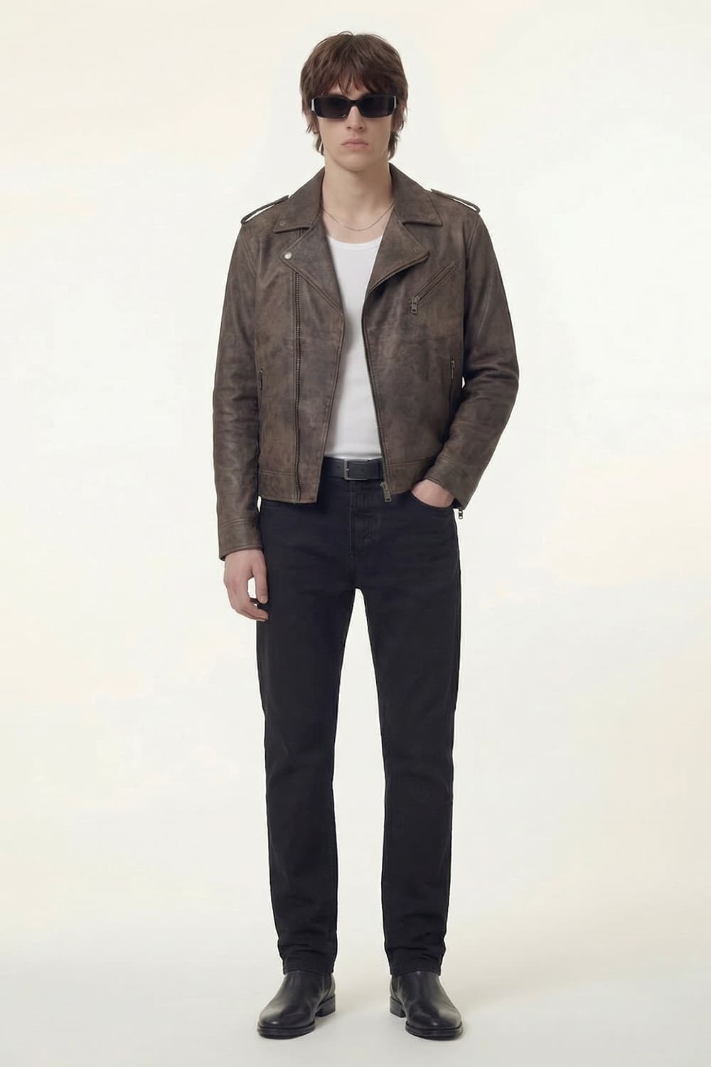 Chiodo Man Bis Nuvolato Dark Brown