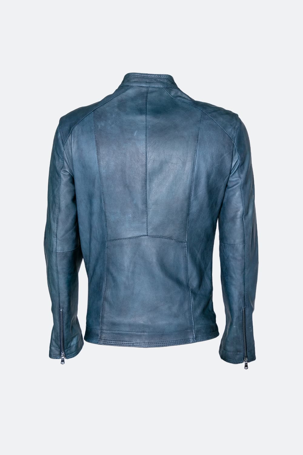 Giacca Massi Vintage Blu 100% vera pelle Made in Italy - Barone Firenze