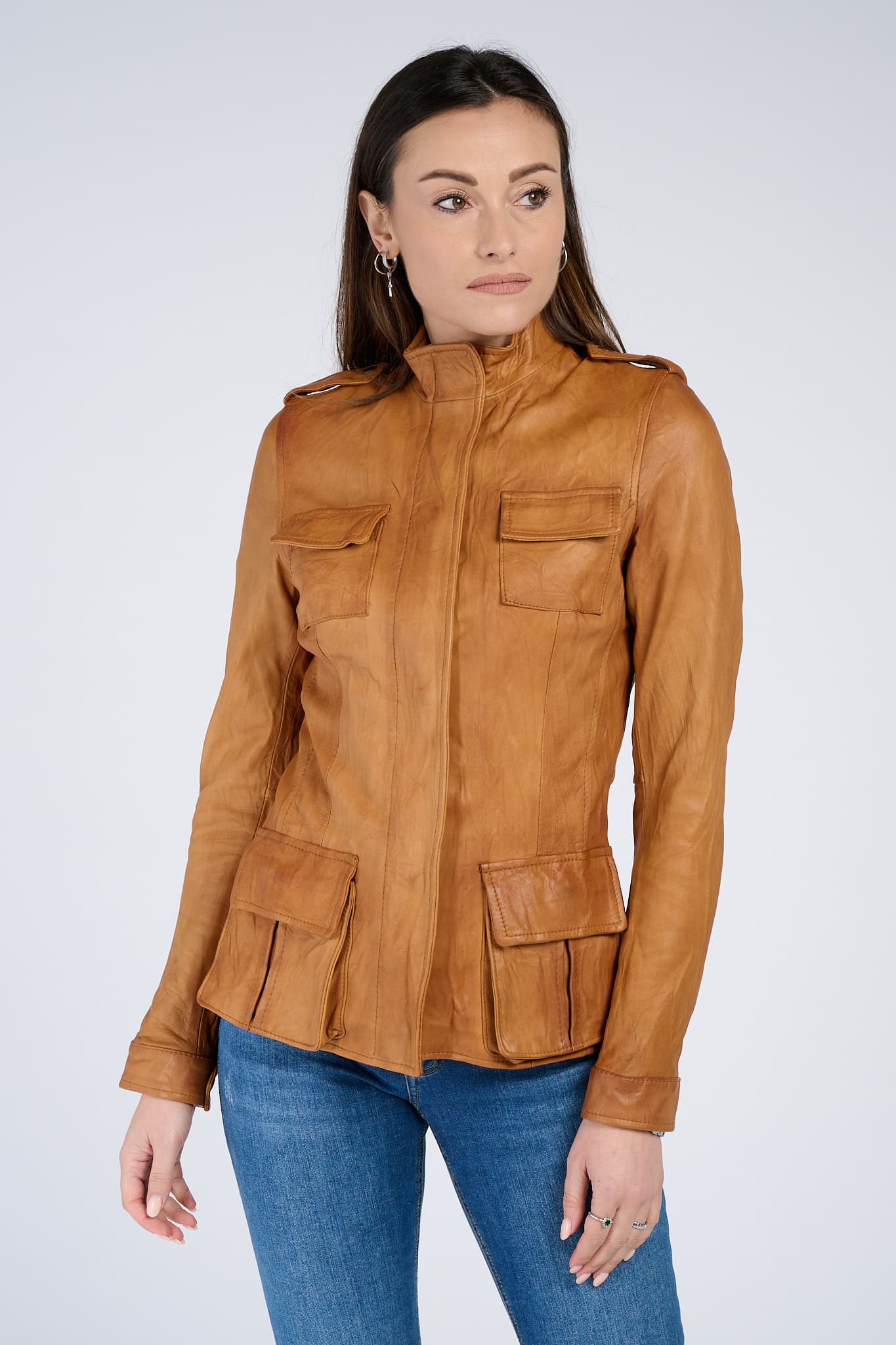 Tushna Vintage giacca donna 100% vera pelle Made in Italy - Barone Firenze