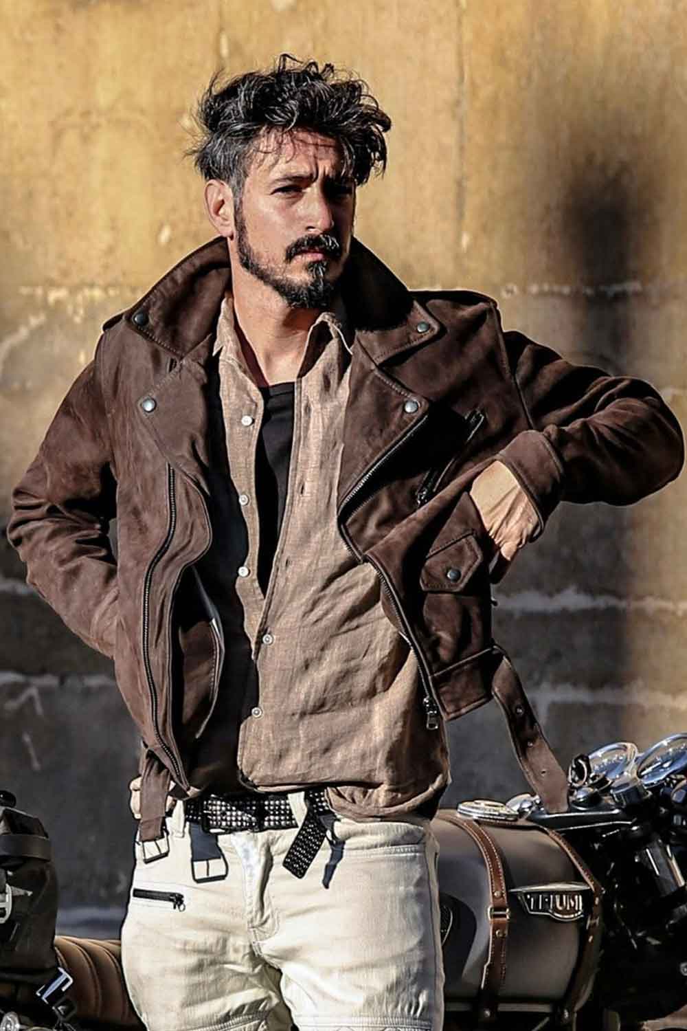 Chiodo Uomo Oleato giacca 100% vera pelle Made in Italy - Barone Firenze