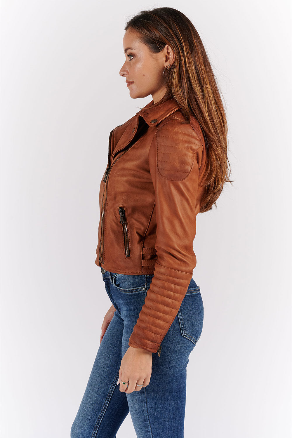 Chiodo Gaia Bike Vintage donna 100% vera pelle Made in Italy - Barone Firenze