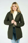 Women's Long Green Thermal Down Jacket woman Barone firenze - 1