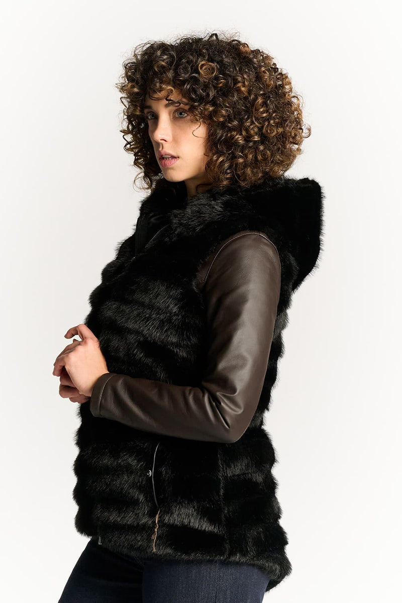 Cortina Black Vest woman Barone firenze - 4