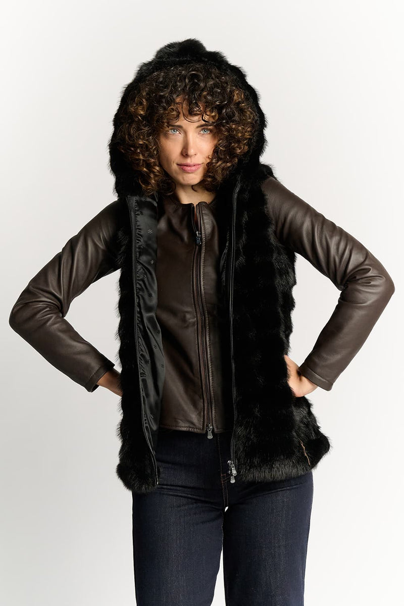 Cortina Black Vest woman Barone firenze - 1
