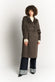 Taupe Double-Breasted Alpaca Coat donna Barone firenze - 3