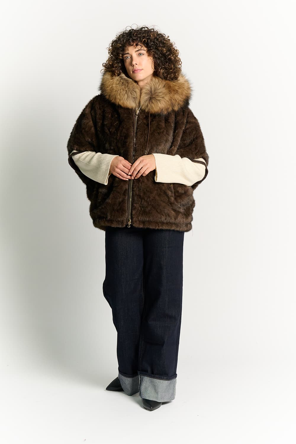 Marta Chocolate Poncho donna Barone firenze - 3