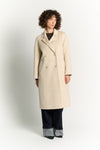 Beige Double-Breasted Alpaca Coat donna Barone firenze - 2