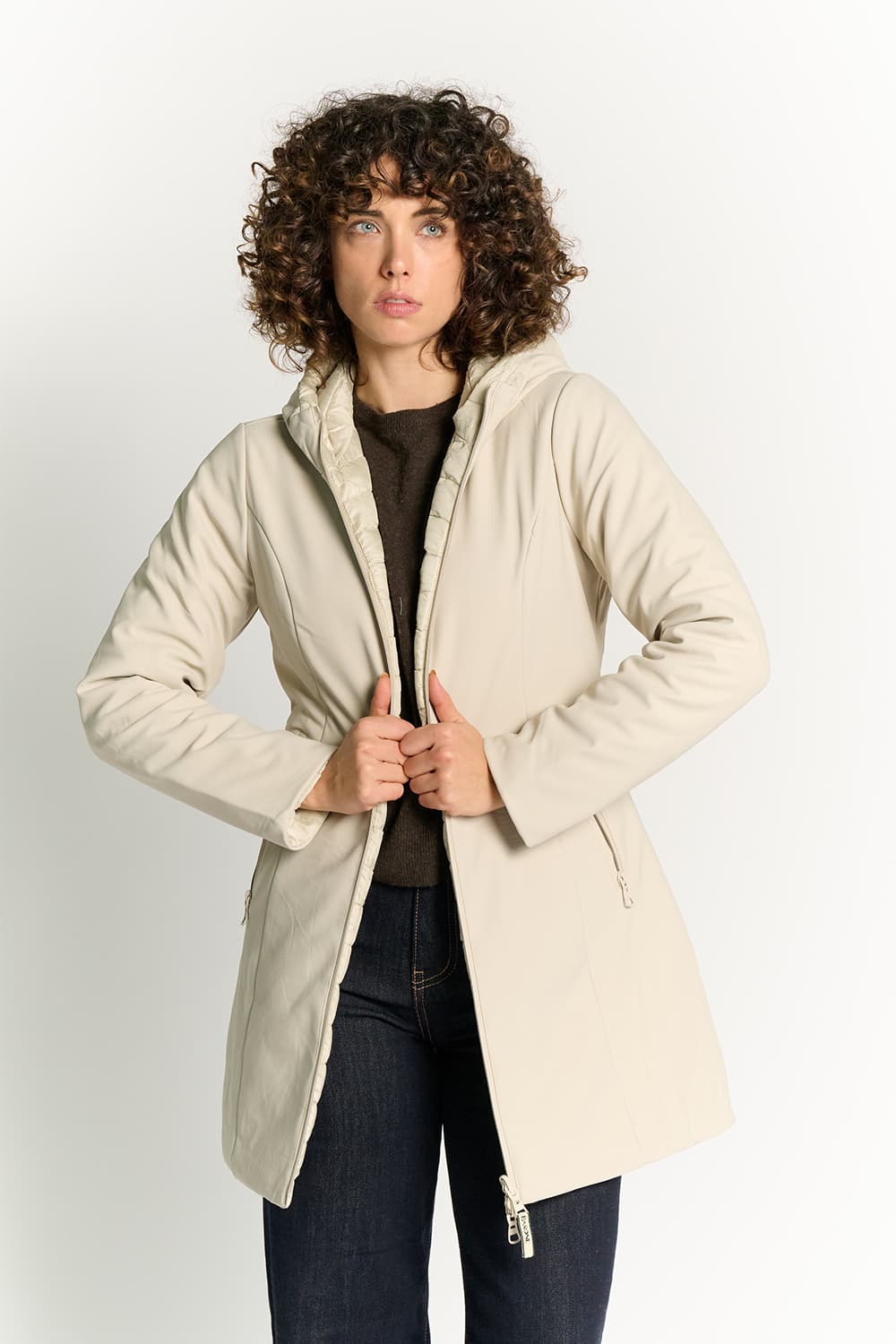 WOMEN'S LONG THERMAL DOWN JACKET woman Barone firenze - 1