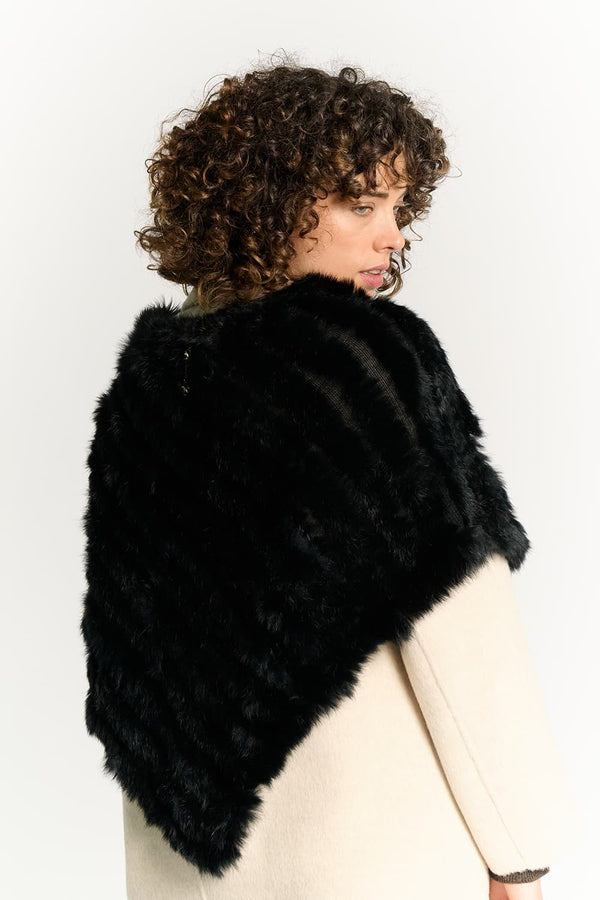 Black Lapin Fur Cape donna Barone firenze
