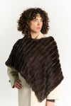 Chocolate Lapin Fur Cape woman Barone firenze - 1