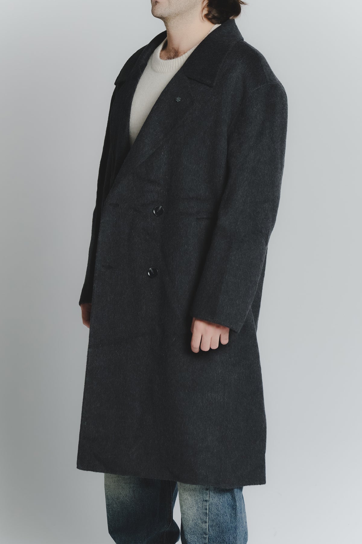 Cappotto Over Antracite Uomo man Barone firenze - 3