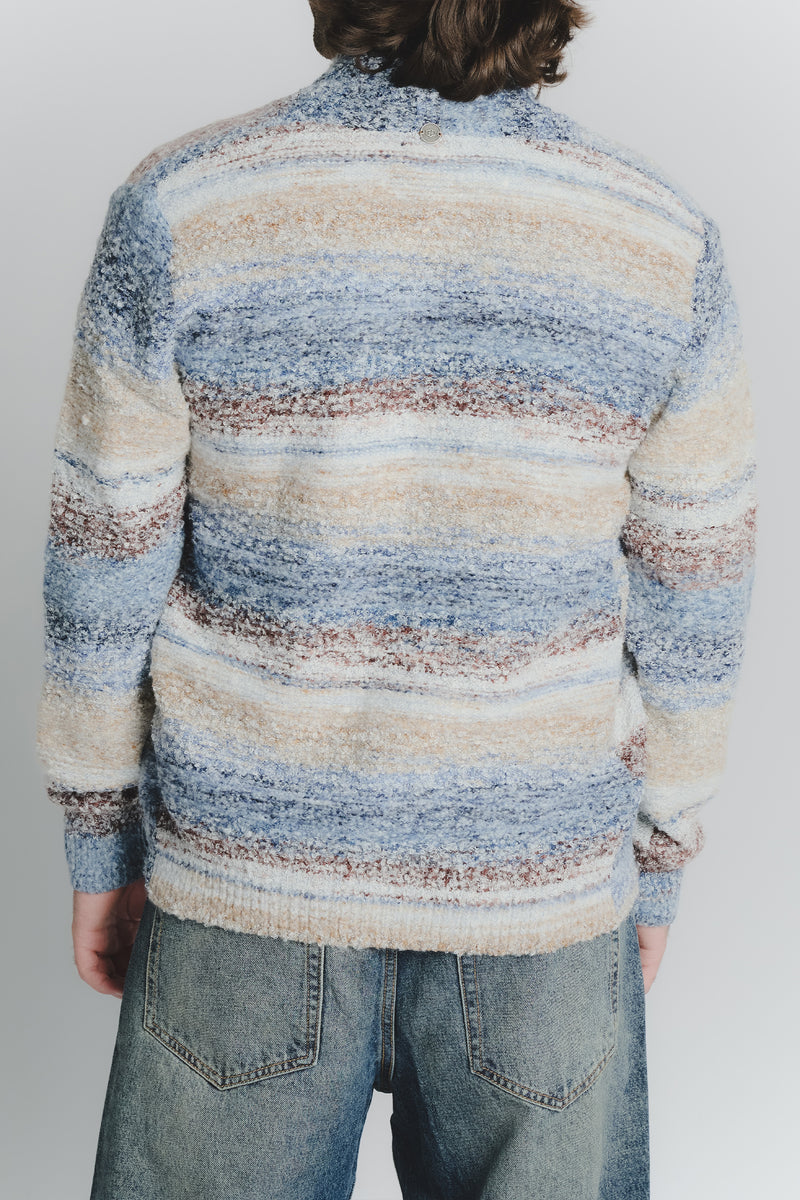 Cardigan Mélange Beige Denim da Uomo man Barone firenze - 4