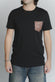 T-Shirt Uomo Taschino Nero man Barone firenze - 1