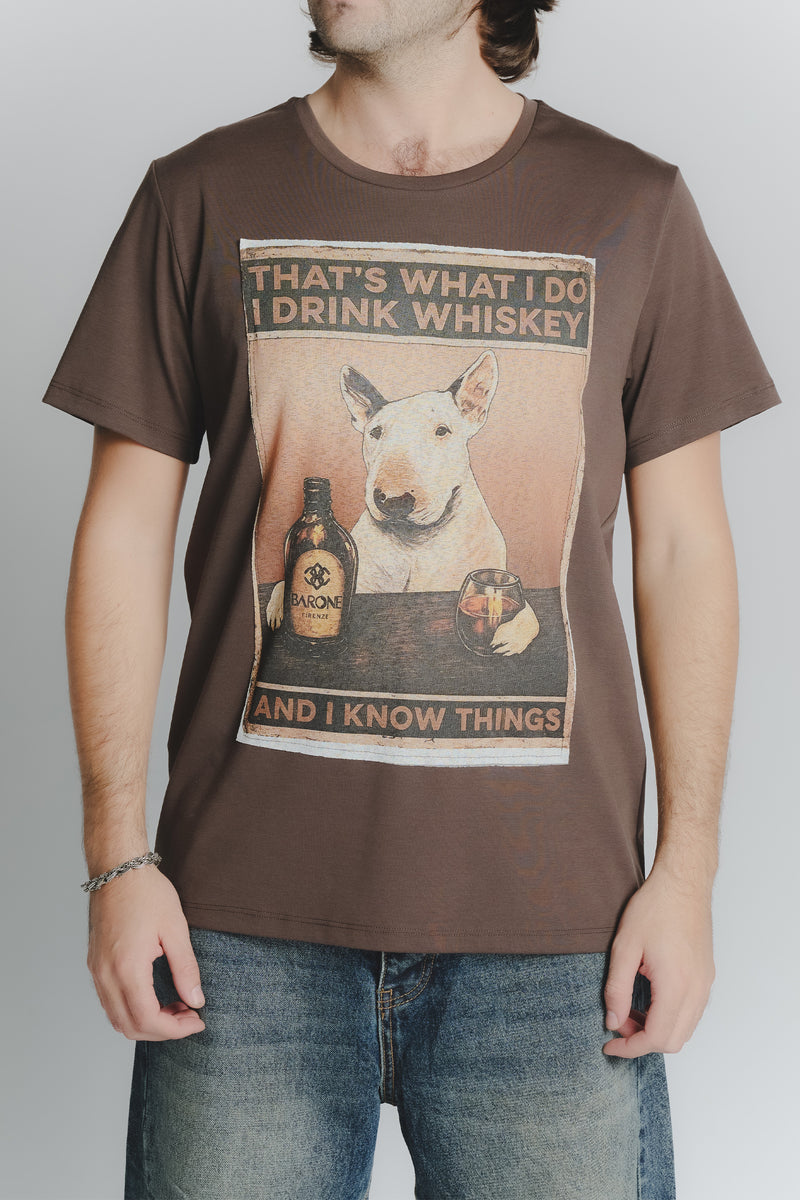 T-Shirt Uomo Stampa Bull Terrier Cioccolato man Barone firenze - 1
