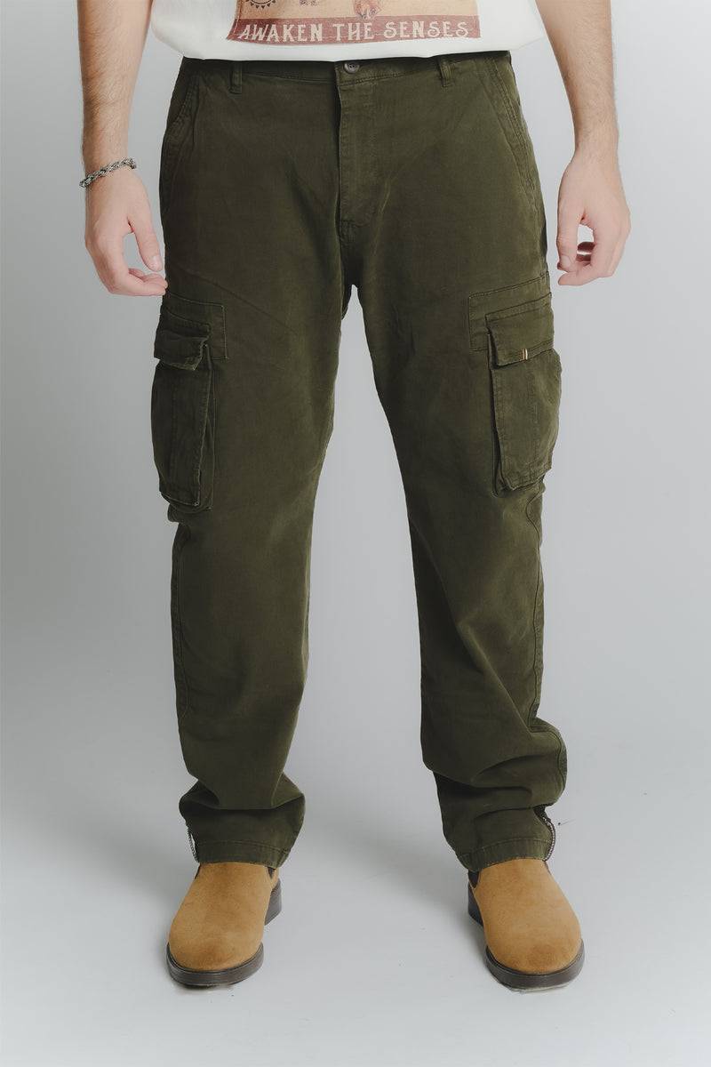 Pantaloni Cargo Verde Uomo man Barone firenze - 1