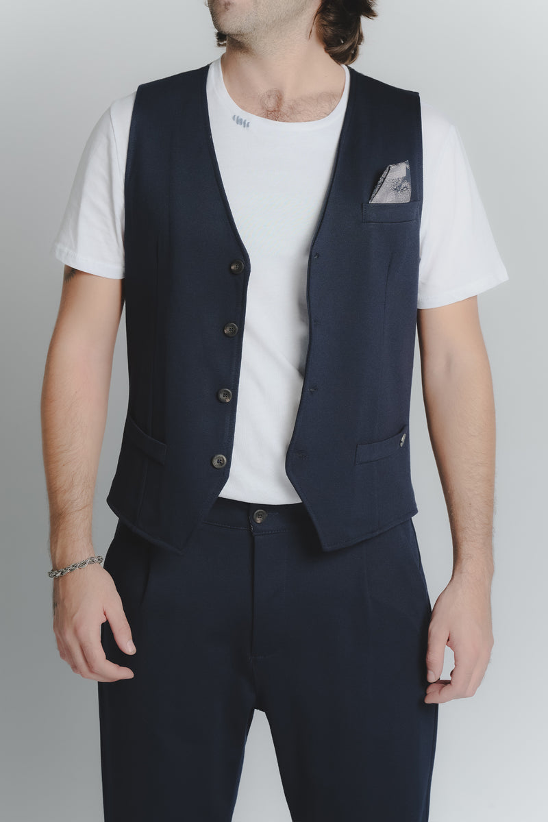 Gilet Uomo Blu man Barone firenze - 1