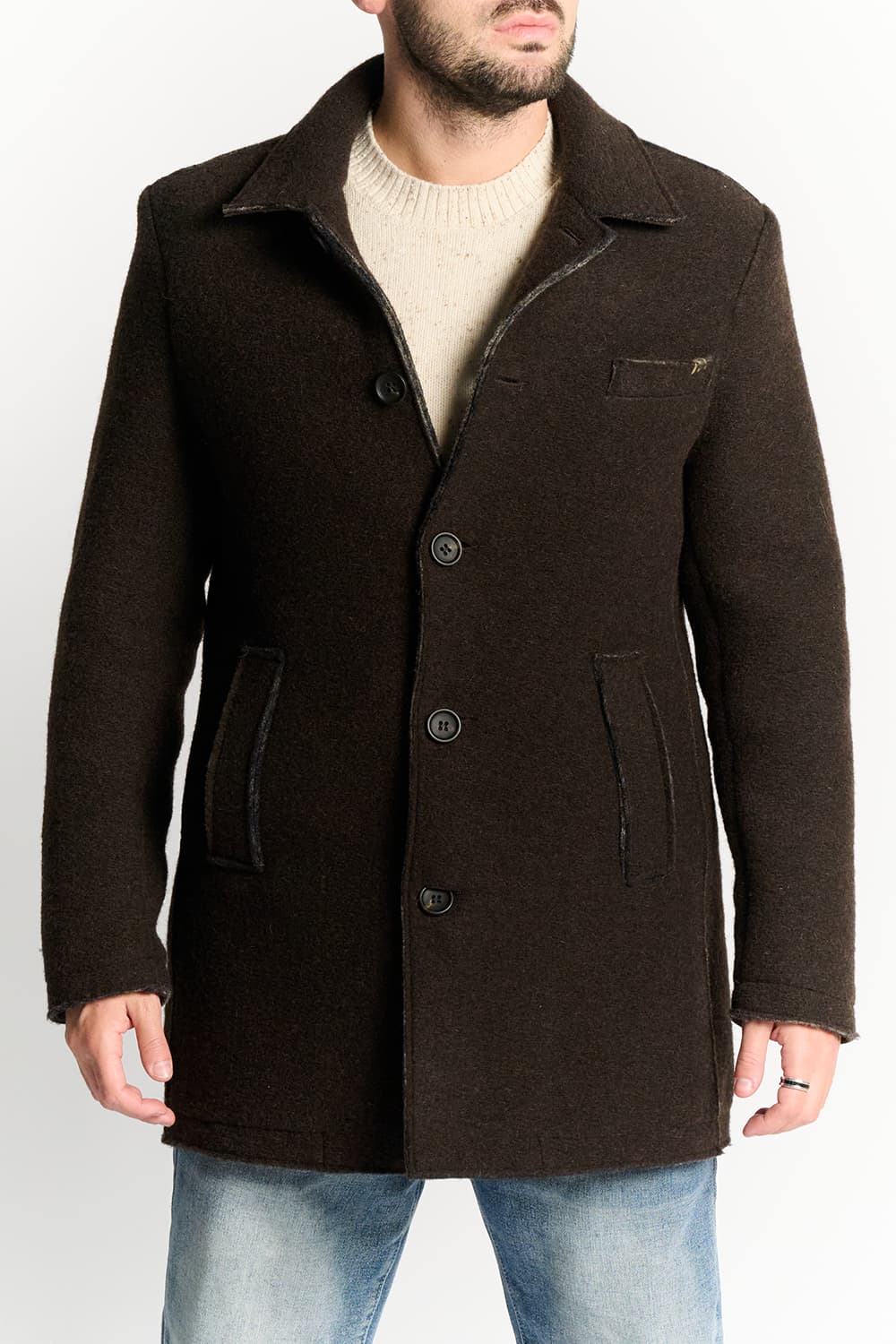 Men's Mixed Wool Double Breasted Coat
