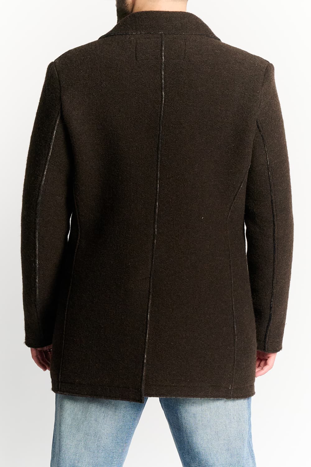 Men's Mixed Wool Double Breasted Coat man Barone firenze - 3