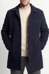 Men's Mixed Wool Double Breasted Coat uomo Barone firenze - 1
