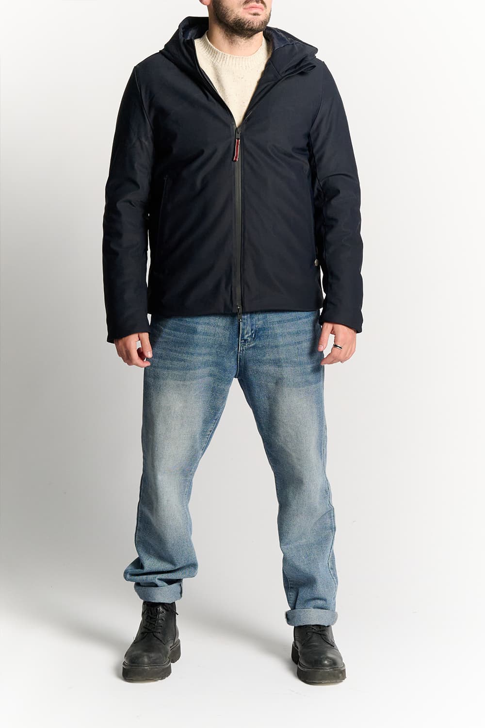 Men's Thermal Down Blue Jacket Short man Barone firenze - 1