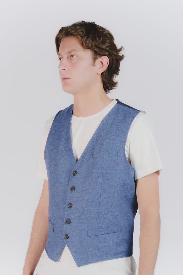 Gilet Uomo Melange Bluette man Barone firenze