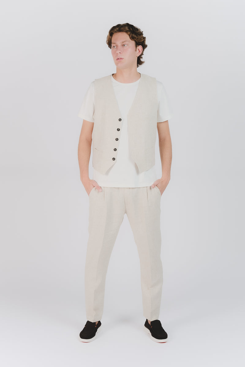 Pantaloni Eleganti Melange Beige man Barone firenze - 3