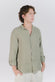Camicia Uomo Lino Verde Militare man Barone firenze - 3