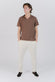 Pantaloni Lino con Bottone Panna man Barone firenze - 2