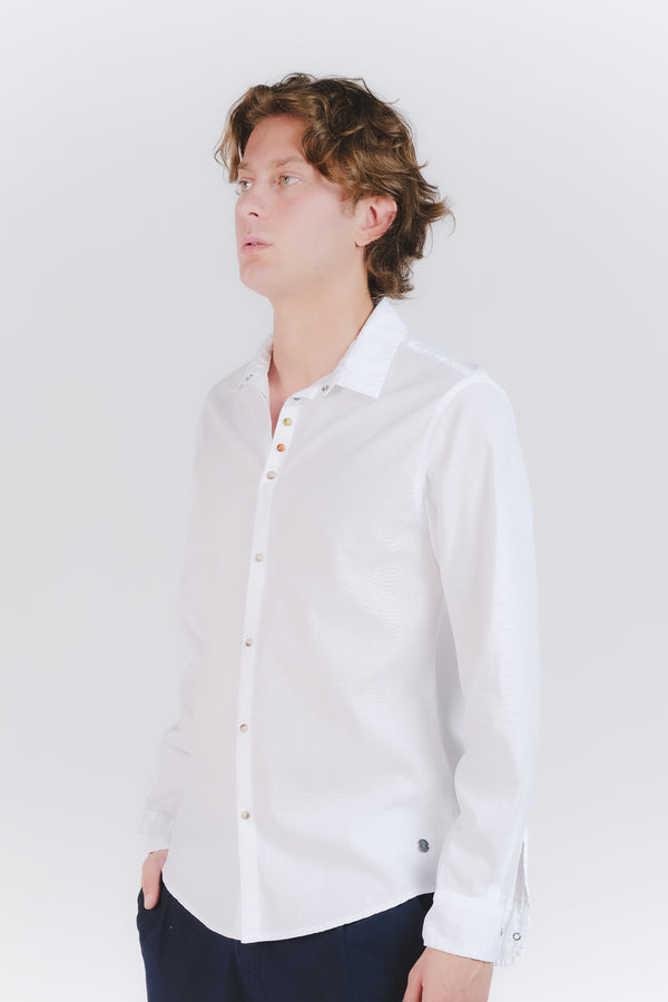 Camicia Classica Uomo Bottoni Gioiello man Barone firenze