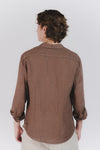 Camicia Uomo Lino Cioccolato man Barone firenze - 3