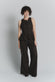Pantalone Palazzo Gessato Cioccolato con Paillettes woman Barone firenze - 2