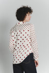 Camicia a Pois Avorio Rosso Fiorentino Donna woman Barone firenze - 3