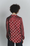 Camicia a Pois Rosso Fiorentino Avorio Donna woman Barone firenze - 3