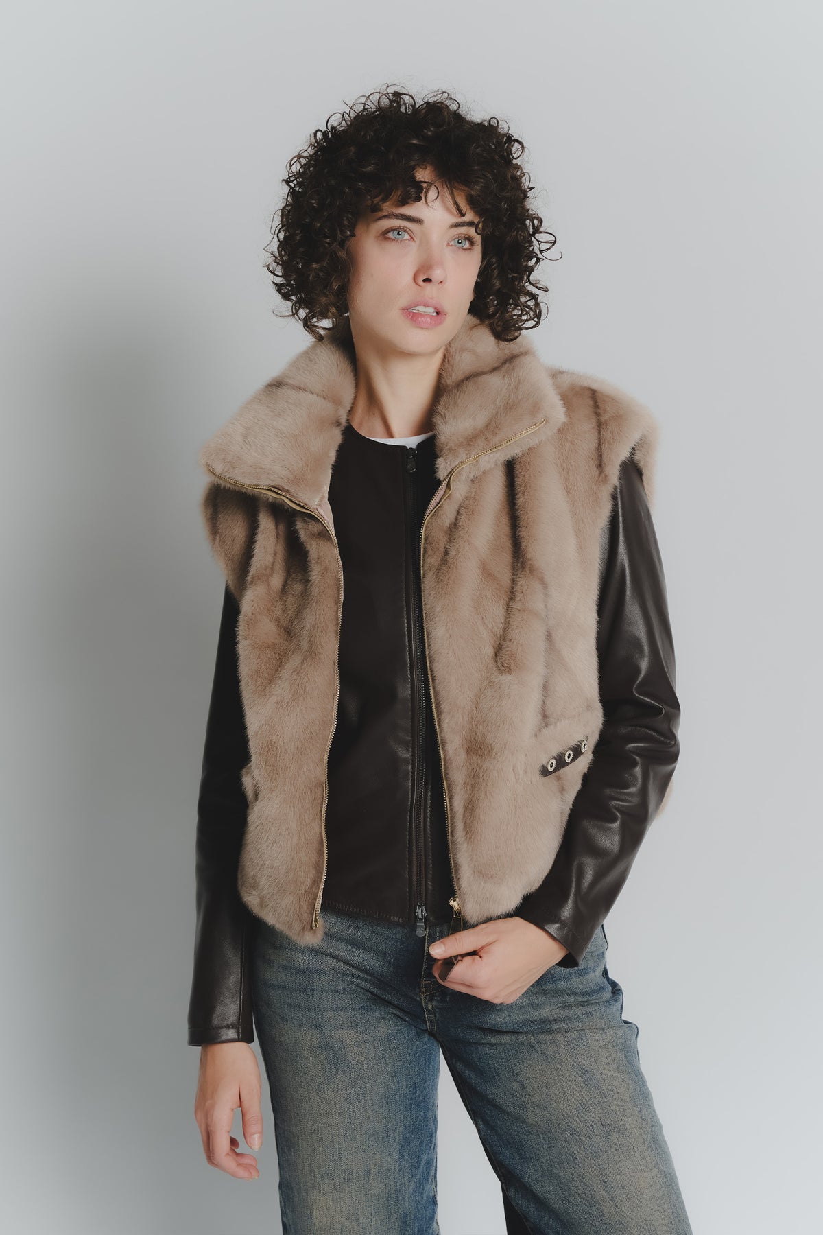 Gilet Melissa Nocciola woman Barone firenze - 4