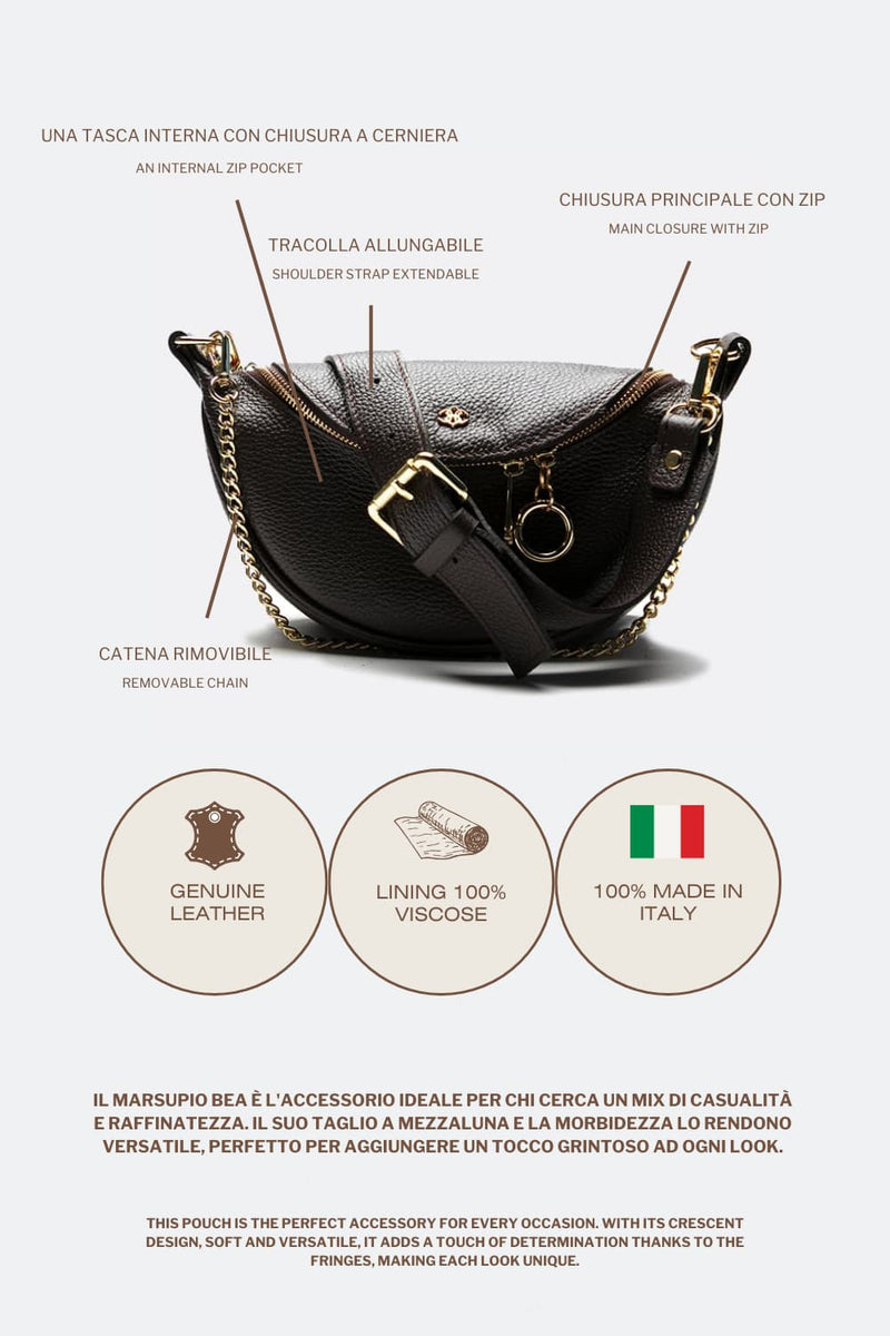 Bea Pouch Dark Brown woman Barone firenze - 6