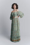 Short Turquoise Gypsy Dress woman Barone firenze - 2