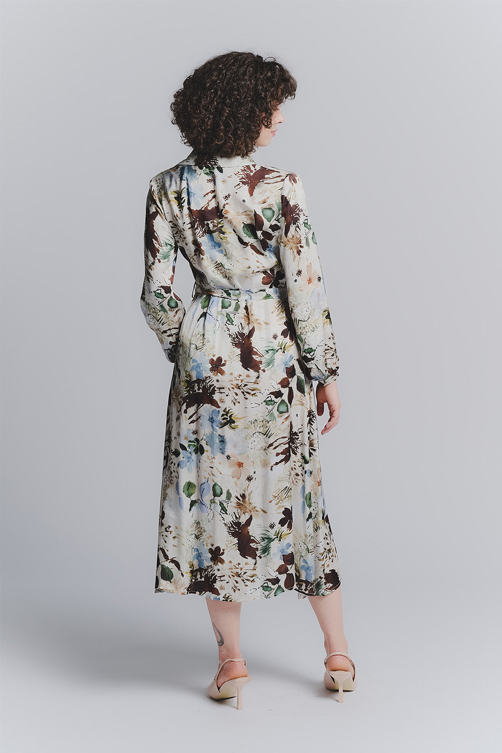 Chemisier Lungo Fiori Celeste woman Barone firenze - 2