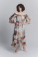 Silk Long Dress Panorama with Boat Neck woman Barone firenze - 1