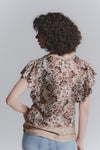 Mochaccino Ruffle Sleeve Blouse woman Barone firenze - 2