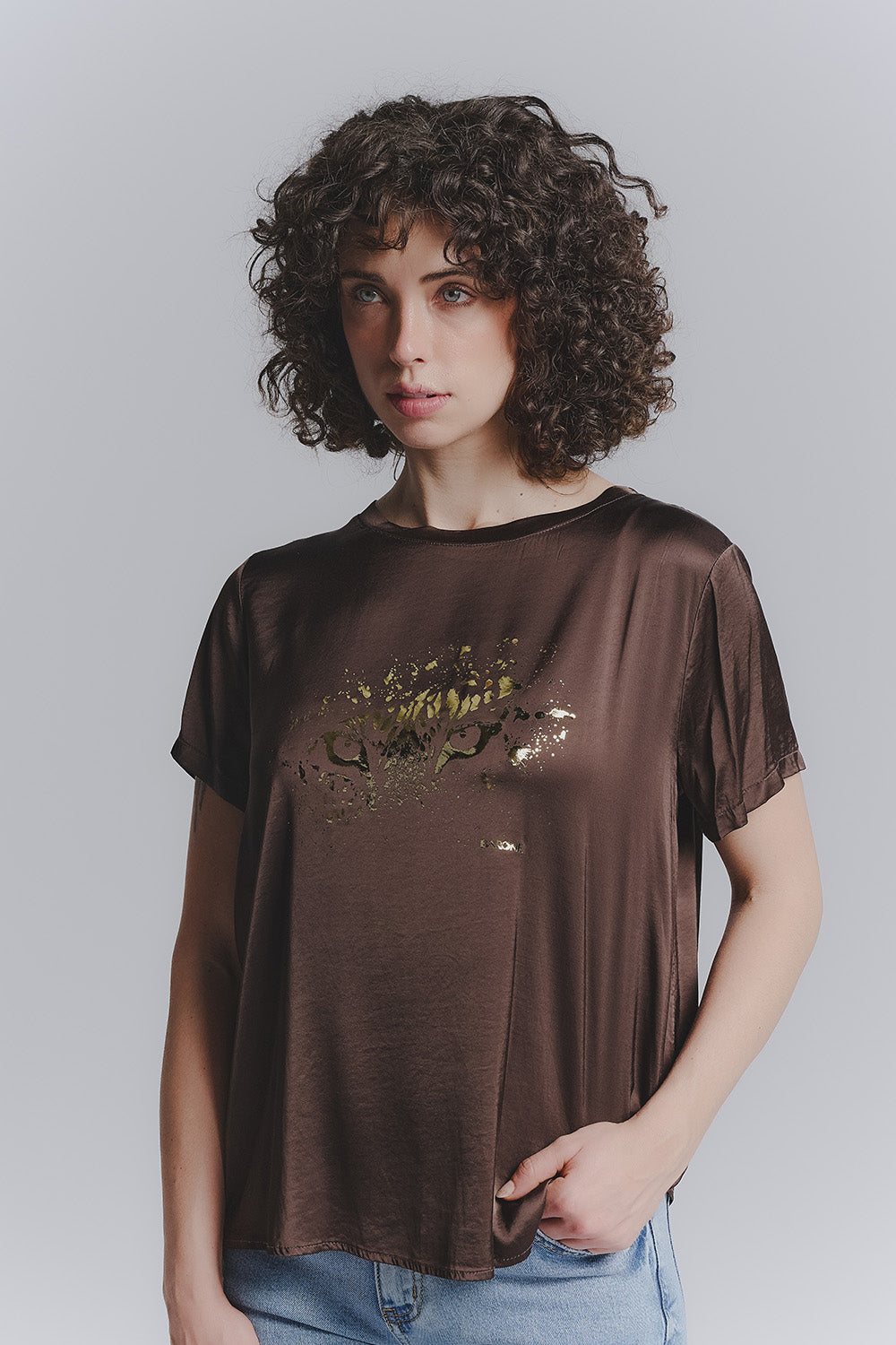 Buttons women's t-shirt woman Barone firenze - 1
