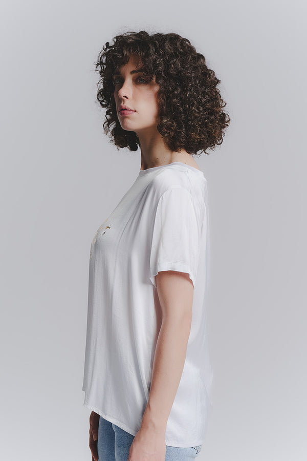 T-shirt donna Leopardo Bianco woman Barone firenze