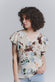 Sky Blue Floral Ruffled Sleeve Blouse woman Barone firenze - 1