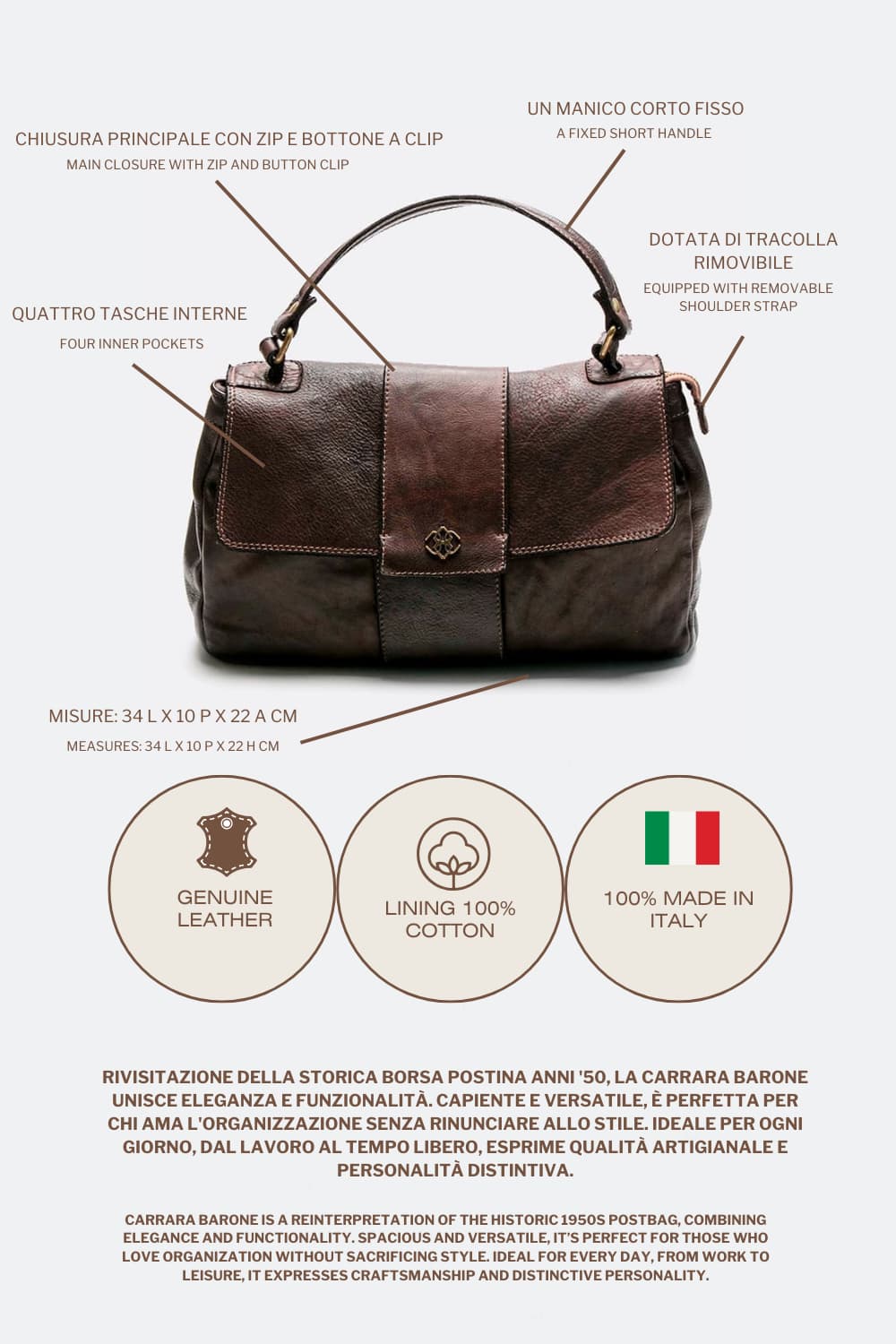 Carrara Dark Brown woman Barone firenze - 5